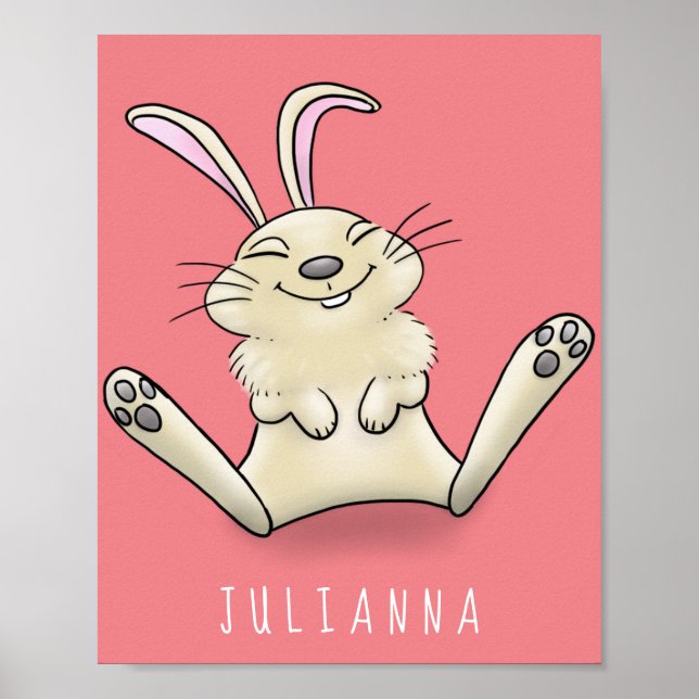 Poster Illustration de dessin de lapin lapin mou (Devant)