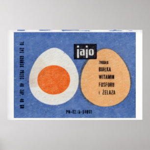 Poster Illustration de deux œufs, un entier Pologne