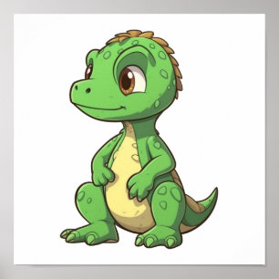 Poster Illustration de dinosaure de dessin