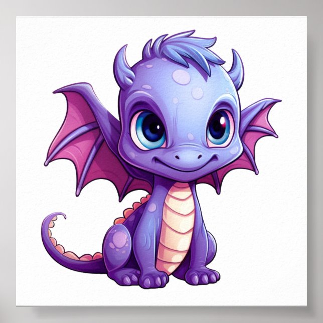 Poster Illustration de dragon de dessin animé (Devant)