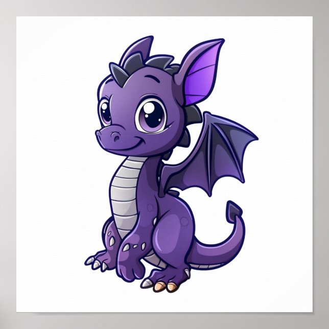 Poster Illustration de dragon de dessin animé (Devant)