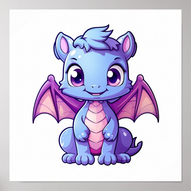 Poster Illustration de dragon de dessin animé (Devant)