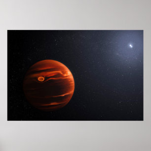 Poster Illustration De Exoplanet Vhs 1256 B Et Ses Étoile