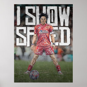 Poster Illustration de football inspirée d'Ishowspeed