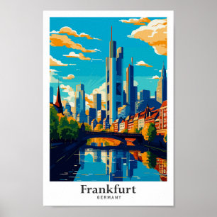 Poster Illustration de Franfurt Allemagne Art Vintage voy