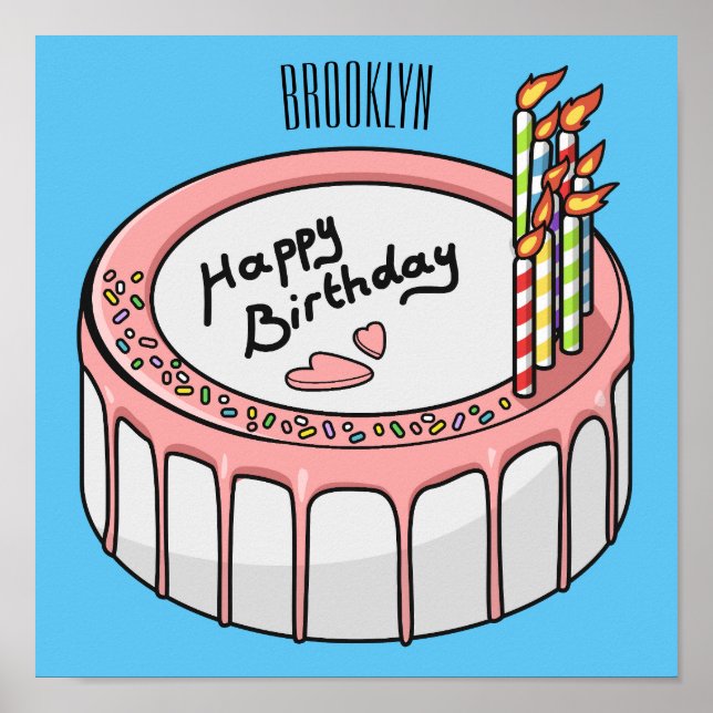 Poster Illustration de gâteau d'anniversaire (Devant)