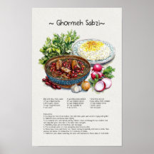 Illustration de Ghormeh Sabzi, Art Perse