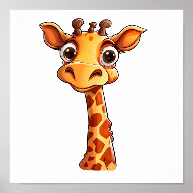 Poster Illustration de girafe de dessin animé (Devant)