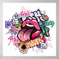 Illustration de graffiti avec lettres de graffitis