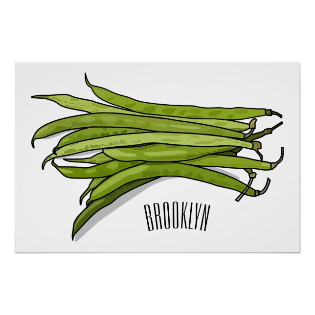 Poster Illustration de haricots verts (Devant)