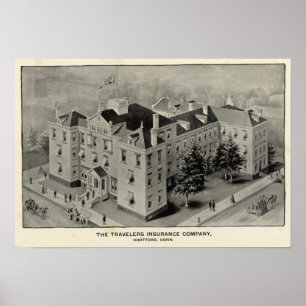 Poster Illustration de Hartford le Connecticut