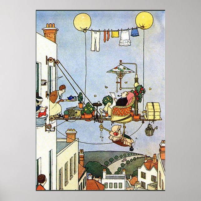 Poster Illustration de Heath Robinson Accueil Conforts W  (Devant)