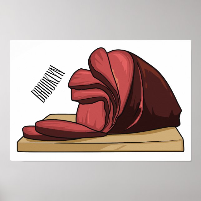 Poster Illustration de jambon (Devant)