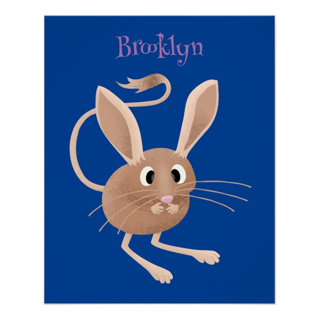 Poster Illustration de jerboa aux longues oreilles (Devant)