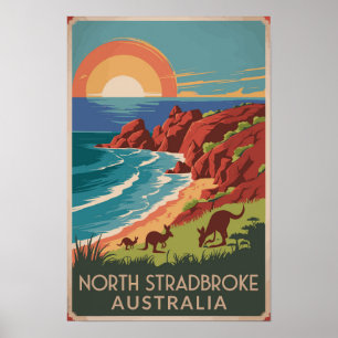 Poster Illustration de kangourous de l'île de North Strad
