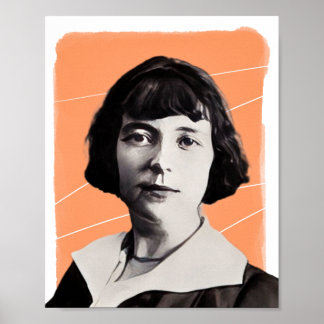 Poster Illustration de Katherine Mansfield, écrivaine néo