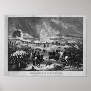 Poster Illustration de la bataille de Gettysburg