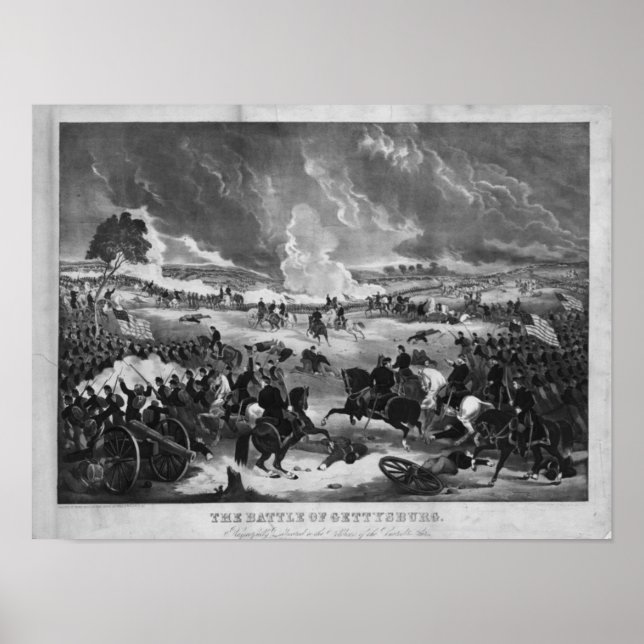Poster Illustration de la bataille de Gettysburg (Devant)