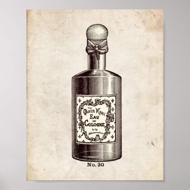 Poster Illustration de la bouteille de parfum victorienne (Devant)
