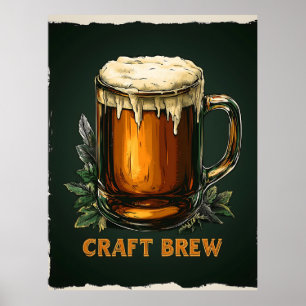 Poster Illustration de la brasserie Icy Mug of Craft