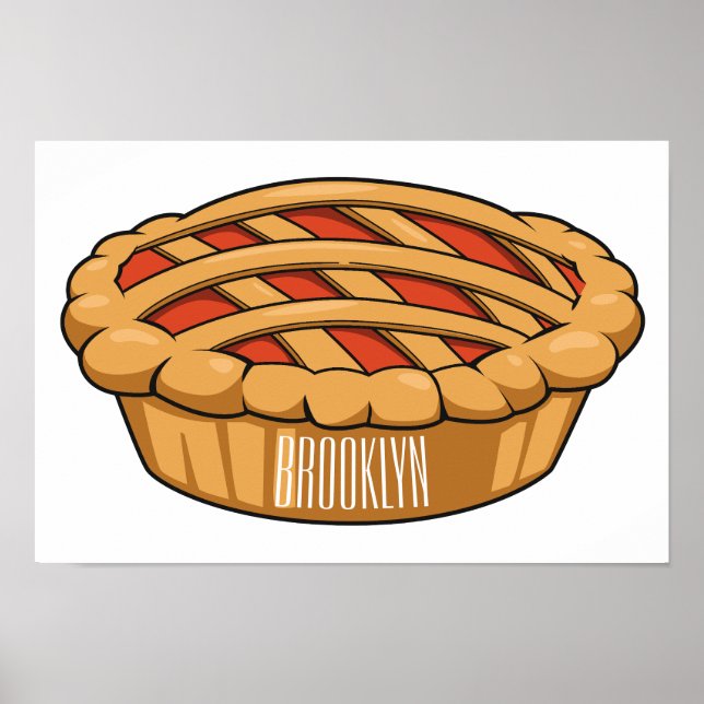 Poster Illustration de la caricature à tarte (Devant)