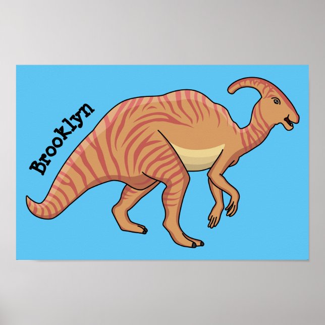 Poster Illustration de la caricature de dinosaure du para (Devant)
