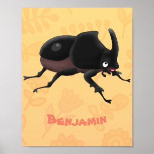 Poster Illustration de la caricature du dendroctone du rh