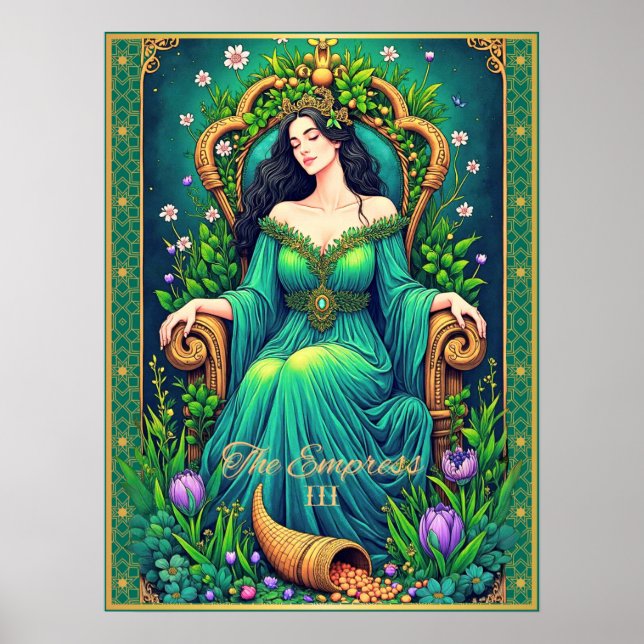 Poster Illustration De La Carte Tarot, L'Impératrice (Devant)