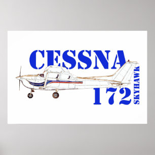 Poster Illustration de la conception de l'avion Cessna 17