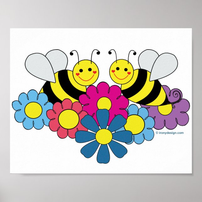 Poster Illustration de la conception des abeilles et des  (Devant)