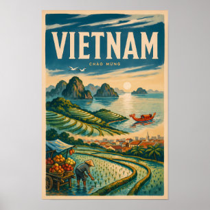 Poster Illustration de la culture vietnamienne Art de voy