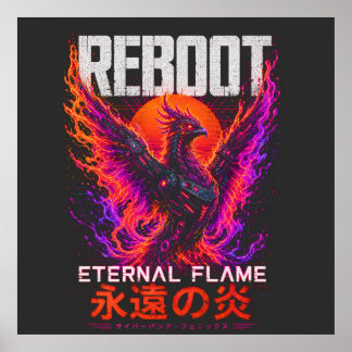 Poster Illustration de la Flamme Éternelle – Phénix de Fe