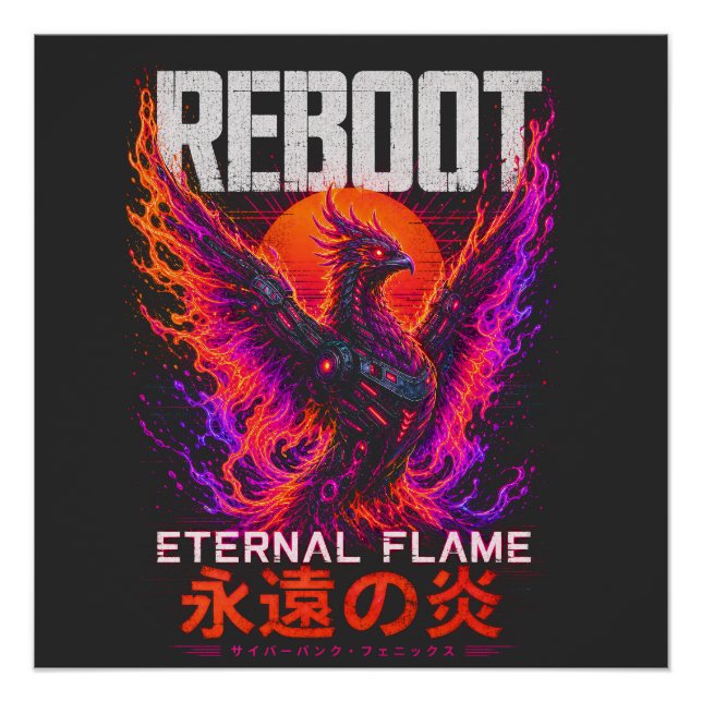 Poster Illustration de la Flamme Éternelle – Phénix de Fe (Devant)