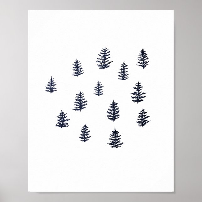 Poster Illustration de la forêt de pins (Devant)