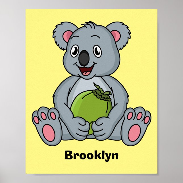 Poster Illustration de la koala de Cute et de la noix de  (Devant)