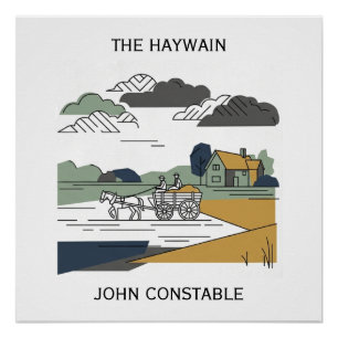 Poster Illustration de la ligne Haywain de Constable