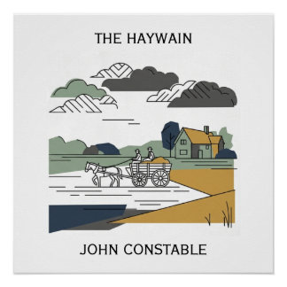 Poster Illustration de la ligne Haywain de Constable