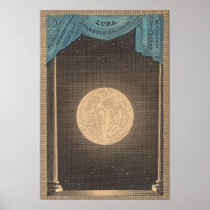 Poster Illustration de la Lune Vintage