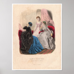 Poster Illustration de la mode française du XIXe siècle