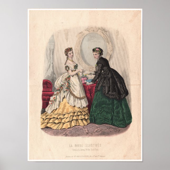 Poster Illustration de la mode française du XIXe siècle (Devant)