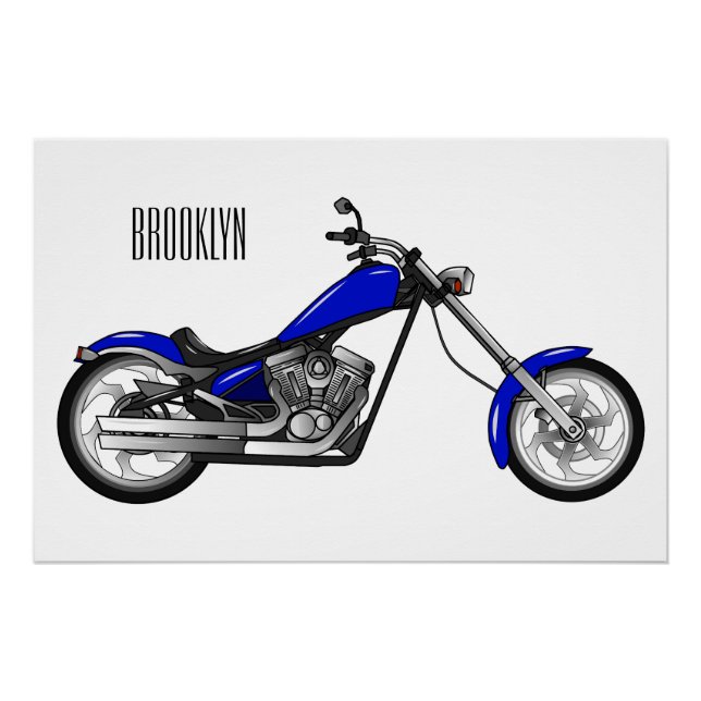 Poster Illustration de la moto à hélico (Devant)