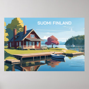 Poster Illustration de la nature finlandaise