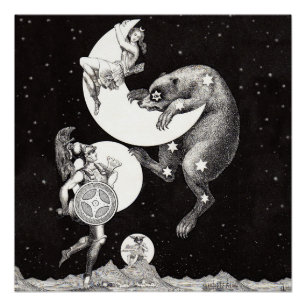 Poster Illustration de la Nuit du Dieu de l'Univers Céles