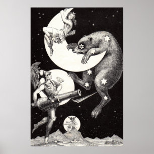 Poster Illustration de la Nuit du Dieu de l'Univers du Ci