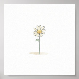 Poster Illustration de la pâquerette délicate - Fleur sim
