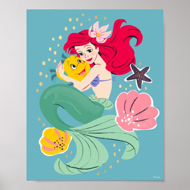 Poster Illustration de la princesse Ariel (Devant)