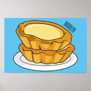 Poster Illustration de la tarte à l'oeuf