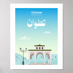 Poster Illustration de la ville de Tétouan au Maroc