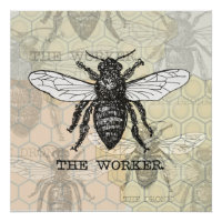 Illustration de l'abeille du travailleur vintage