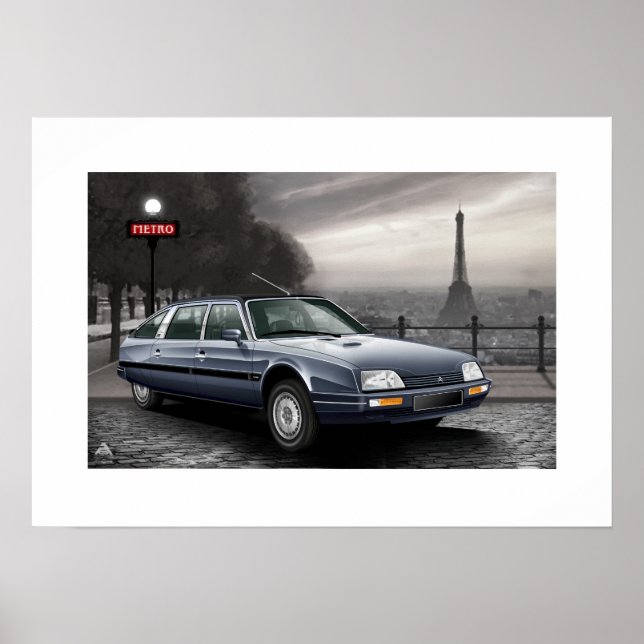 Poster Illustration de l'affiche Citroen CX Prestige Turb (Devant)